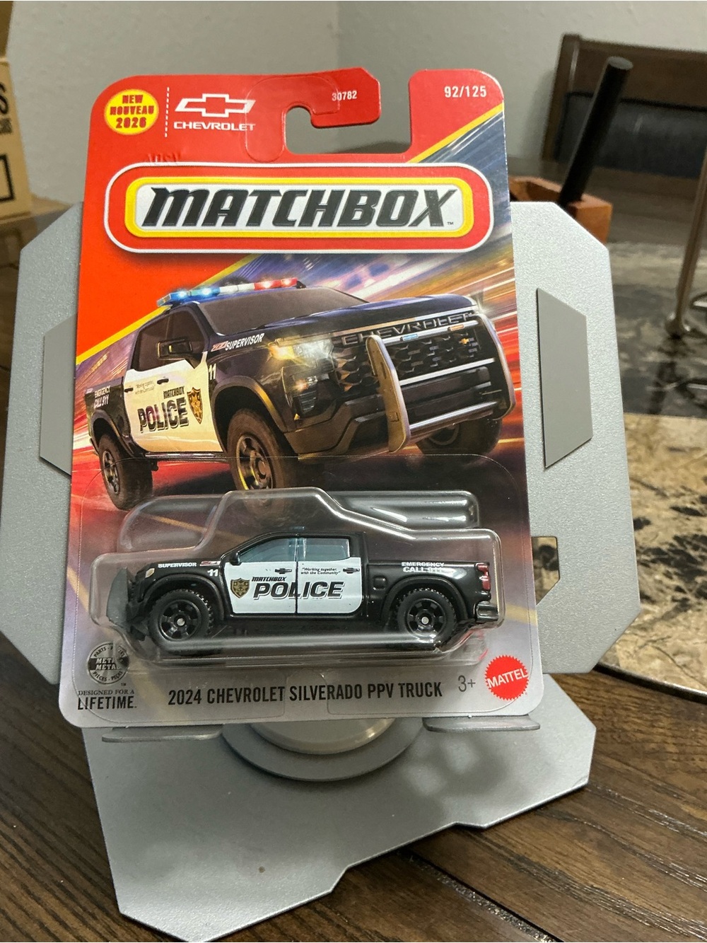 Matchbox 2024 Chevrolet Silverado PPV Police Truck - Black & White